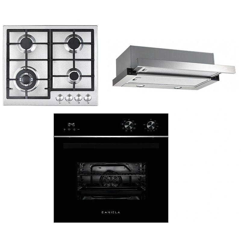 Daniela 60cm Ducted Slideout Rangehood Dan6so 60cm Gas Cooktop