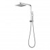 BadundKüche Multifunction Hand Shower With 200mm Overhead Rain Shower Half Rail - Square