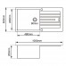1000x500x200mm Black Arete Single Bowl Kitchen Sink