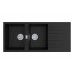 Special !!! 1160 x 500x200 mm Black Granite Double Bowl Kitchen Sink