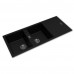 Special !!! 1160 x 500x200 mm Black Granite Double Bowl Kitchen Sink