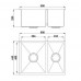 600 x 440 x 230mm  ONE & 1/2 BOWL Kitchen Sink with Round Corner 