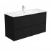 Joli Amato Satin Black Wall Hung Vanity with Ceramic top 750mm-1200mm