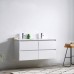 White Wall-Hung Vanity With Drawer Only with ceramic top 600mm-1200mm