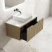 Fluted Rhea Wall-Hung Vanity with Stone top - Natural Oak 600mm-1500mm