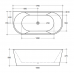 1500mm, 1700mm ELIVIA Black  back to wall bath tub from