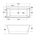 1500mm, 1700mm  Milano Back to Wall Bath Tub from