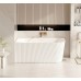 Rose V-Groove Corner Bathtub - Matt White