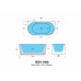 Poseidon Bari Groove back to wall Bathtub - Gloss White