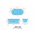 Poseidon Bari Groove back to wall Bathtub - Gloss White