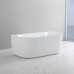 Poseidon Bari Groove back to wall Bathtub - Gloss White