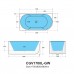 Poseidon Capri Groove Corner Bathtub - Matte White/Matte Black