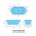 Poseidon Capri Groove Corner Bathtub - Matte White/Matte Black