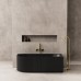 Poseidon Capri Groove Corner Bathtub - Matte White/Matte Black
