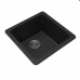 422x422x203mm Black Granite Single Bowl Kitchen Sink